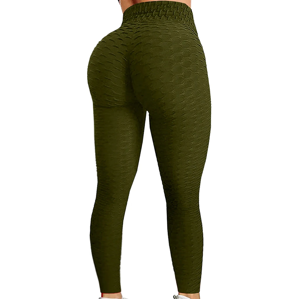 Women's Yoga Leggings - Fitness, Running, High-Waist, Slim Pants - Push Up Sports, Gym, Quick-Dry, Jogging, Workout Pants