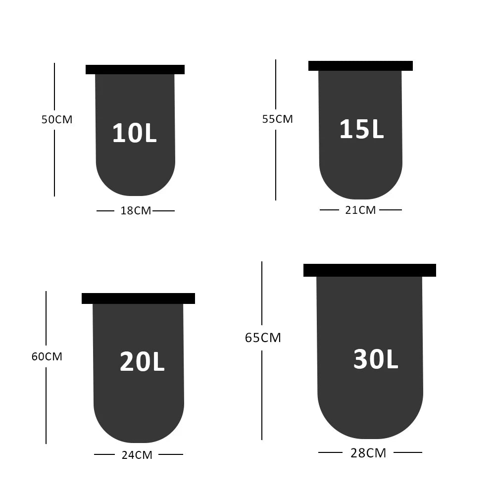 Waterproof Bag for Diving, Swimming, Hiking, Driving, Travel- Shoulder Bag - Motorcycle Bag - 10L - 15L - 20L - 30L - Outdoor PVC Dry Sack Bag