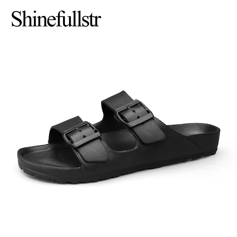 Men's Adjustable Soft Slides Slippers Flat EVA