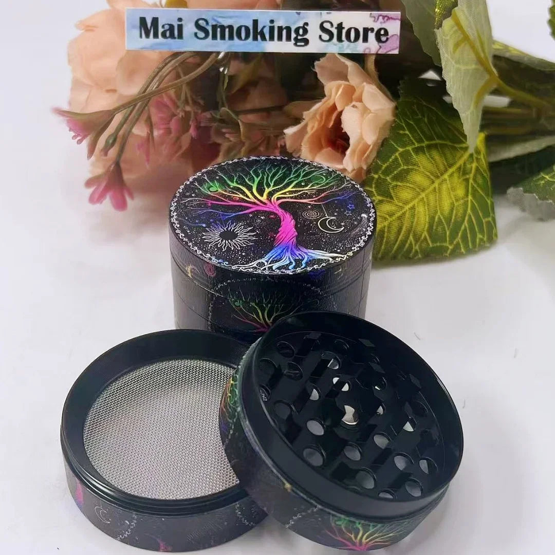 2/2.5 inch Boho Tree Metal 4-Layer Herb Grinder
