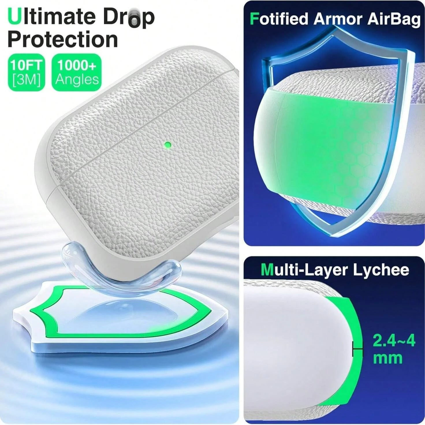 Luxury Leather Pattern Case For Airpods Pro 3