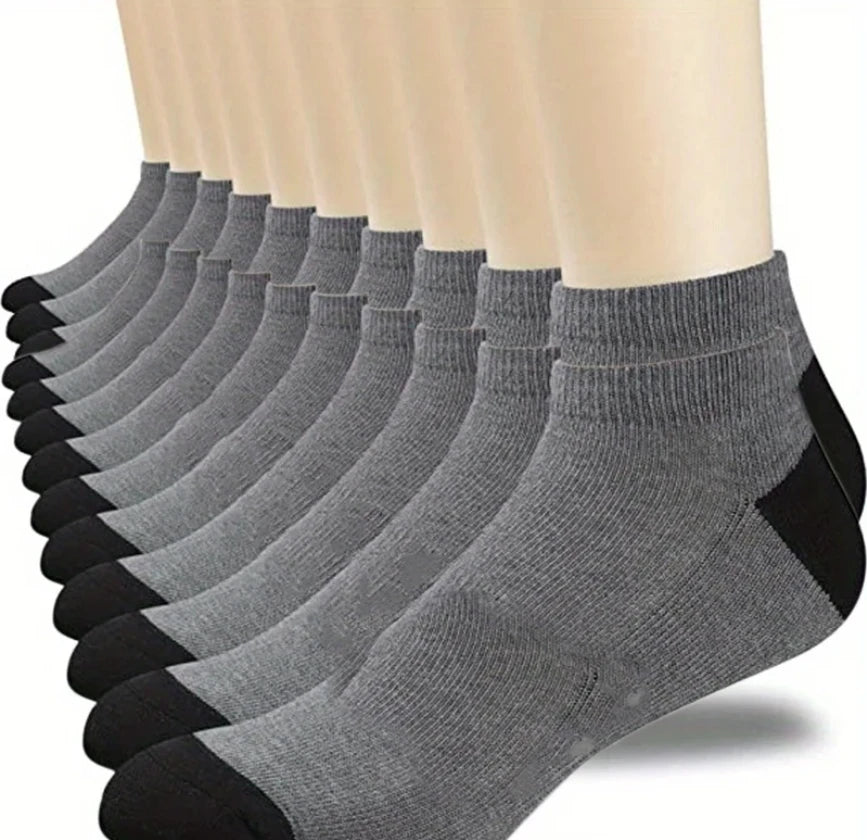 14 - 10 - 5 - 4 - 3 pairs - Men's Crew, Quarter Crew, and Ankle Socks Cotton Socks for All Seasons - Solid Color and Versatile