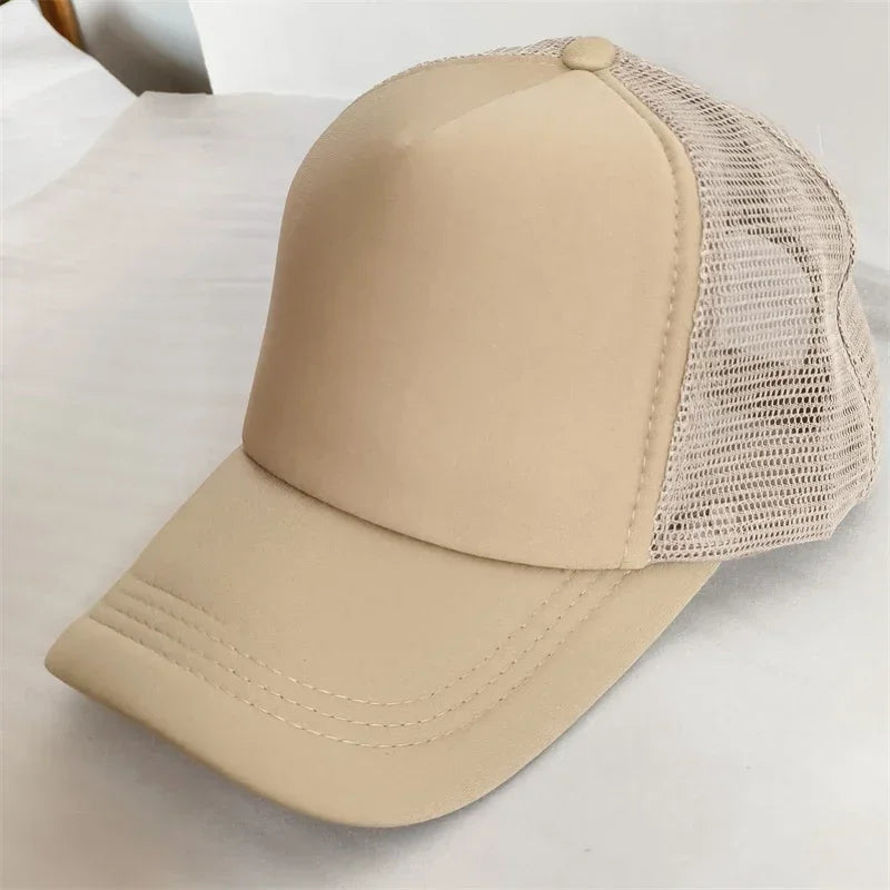Customize Trucker Cap Unisex - Heat Transfer Logo - Mesh Caps - Summer Adjustable Foam Trucker Hat