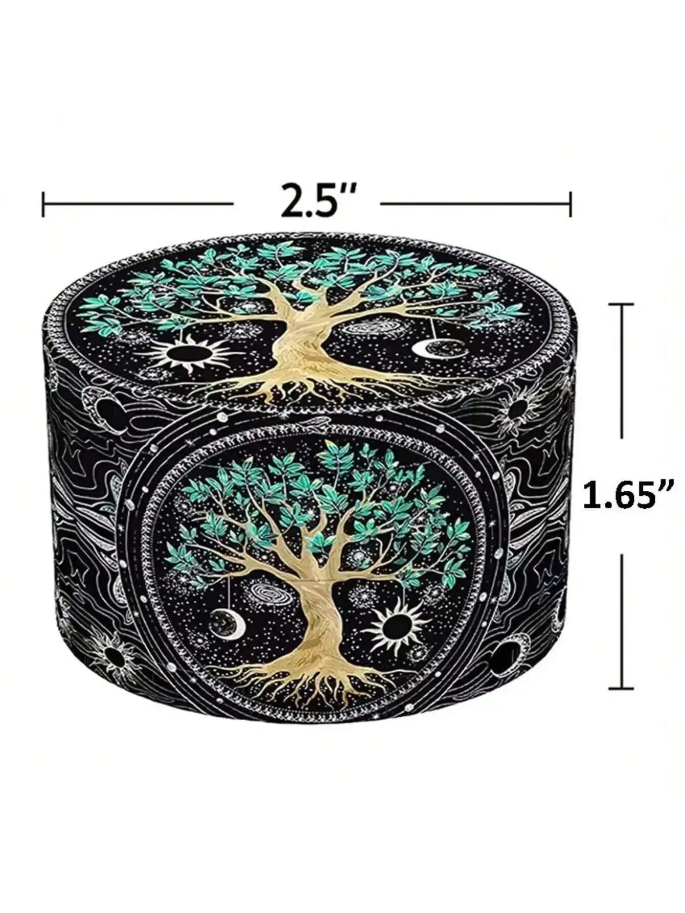 2/2.5 inch Boho Tree Metal 4-Layer Herb Grinder