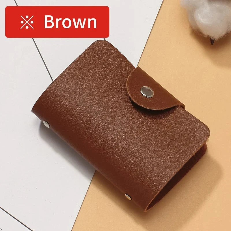 Anti-theft ID Credit Card Holder - Business Card Holder - 24 Cards - Slim PU Leather - Pocket Case - Coin Purse Wallet