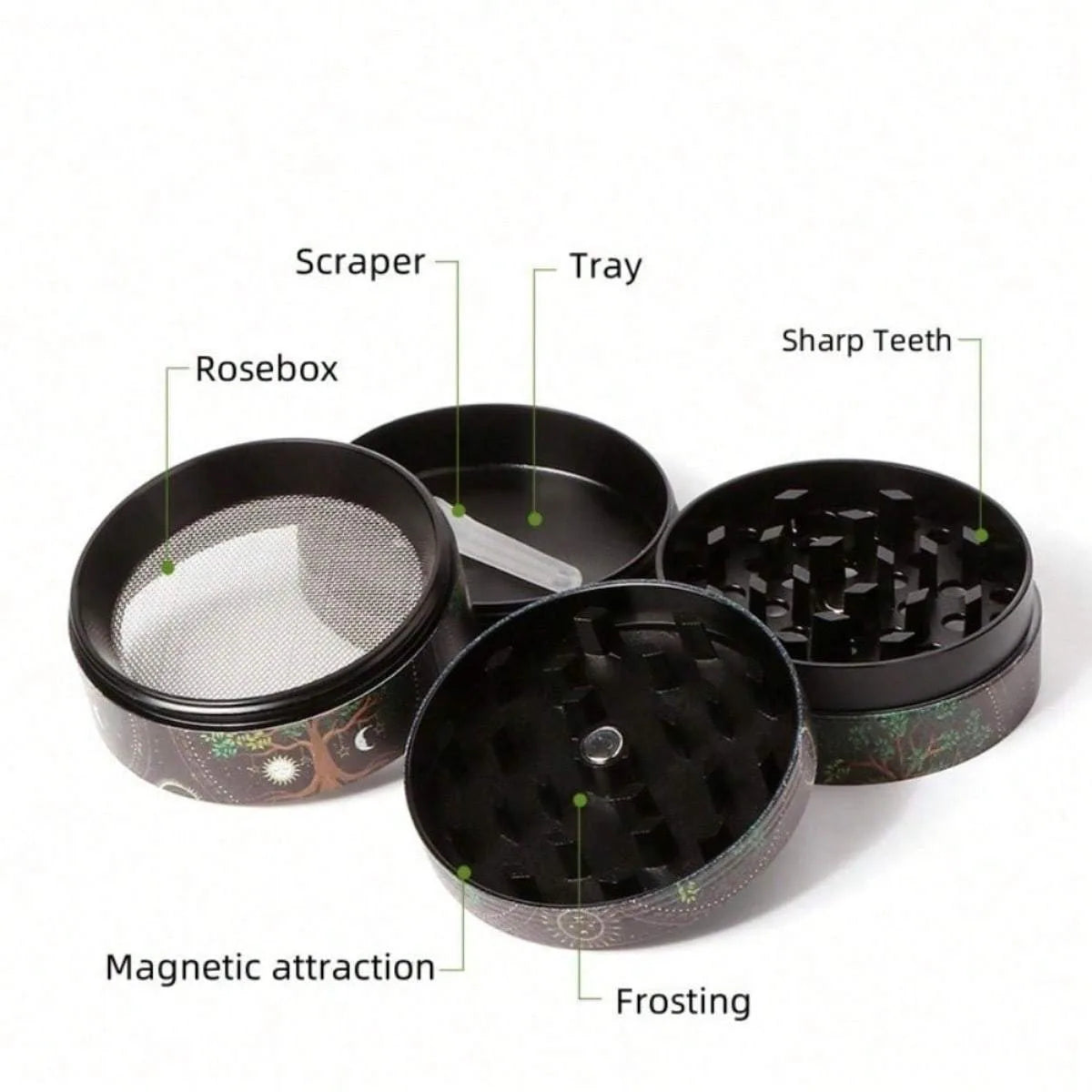 2/2.5 inch Wave Metal 4-Layer Herb Grinder