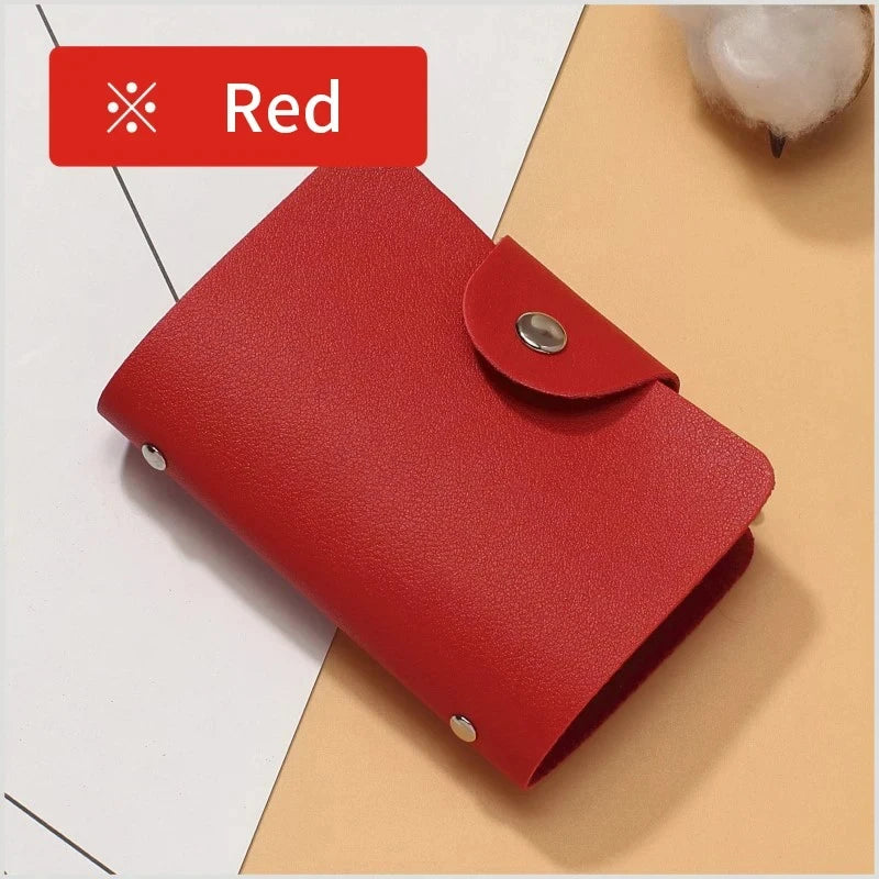 Anti-theft ID Credit Card Holder - Business Card Holder - 24 Cards - Slim PU Leather - Pocket Case - Coin Purse Wallet