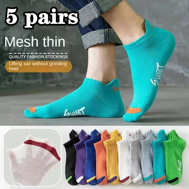 30 - 10 - 6 - 5 - 4 - 3 pairs - Men's Cotton Breathable Comfortable Ankle Socks