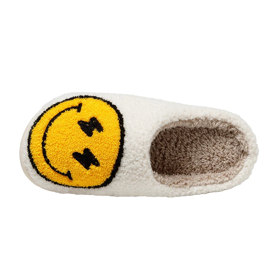 Women's Cute Lightning Smiley Face House Slippers