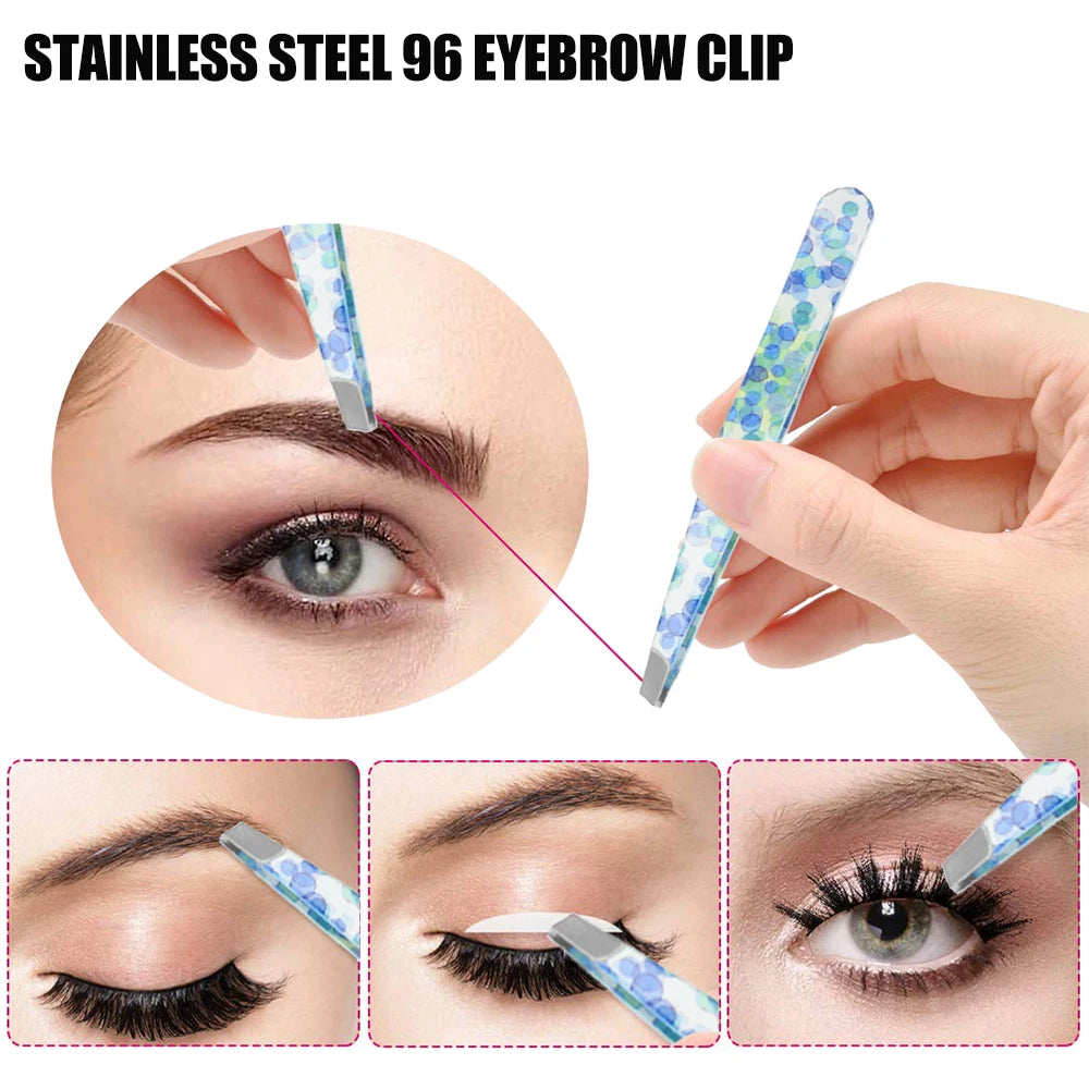 Colorful Eyebrow Tweezers - Professional Stainless Steel Tweezers For Men and Women - Beauty Clips - Facial Hair Removal - Makeup Tools