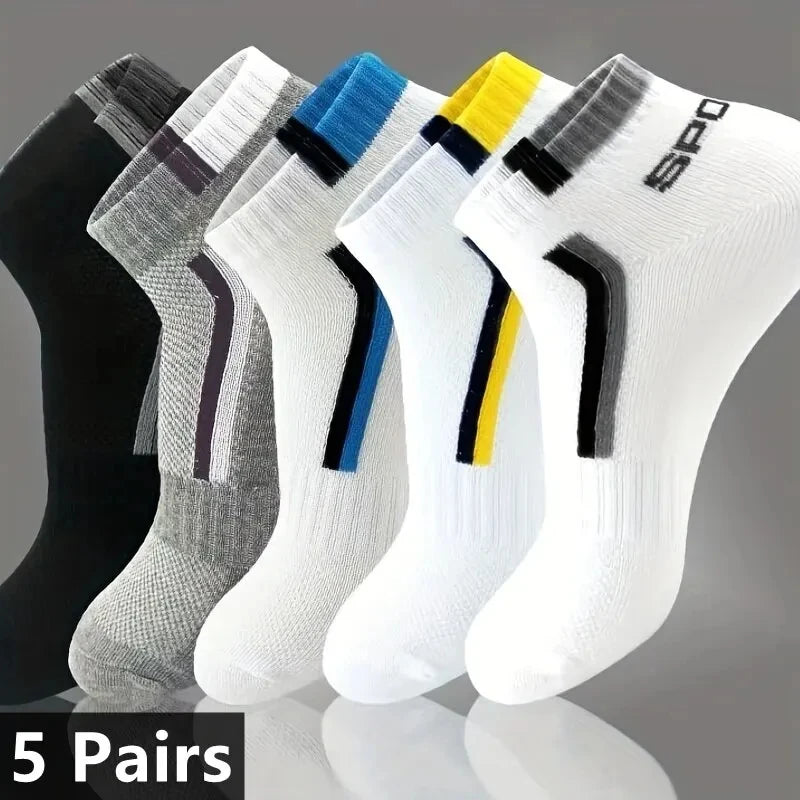 30 - 10 - 6 - 5 - 4 - 3 pairs - Men's Cotton Breathable Comfortable Ankle Socks