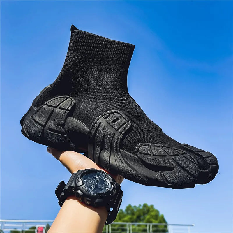 Men's Casual Boots - Designer Soft Sneakers - Slip-On Flat Lightweight Walking Sport Shoes