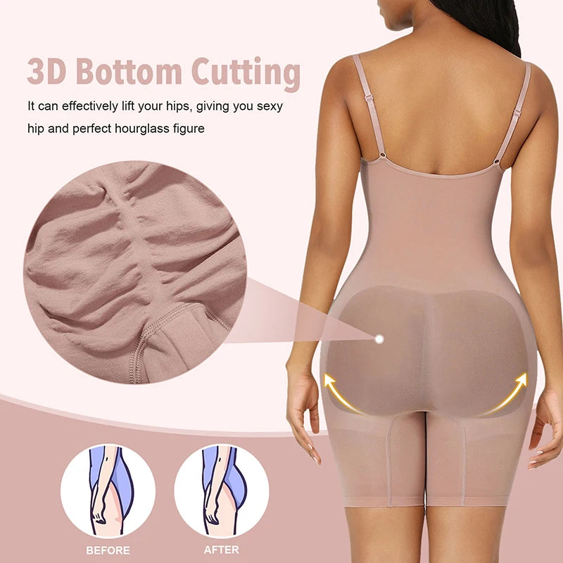 Women Colombianas Corset Slimming Butt Lifter Full Body Shaper Seamless Bodysuit Compression Open Crotch Push Up Shapewear