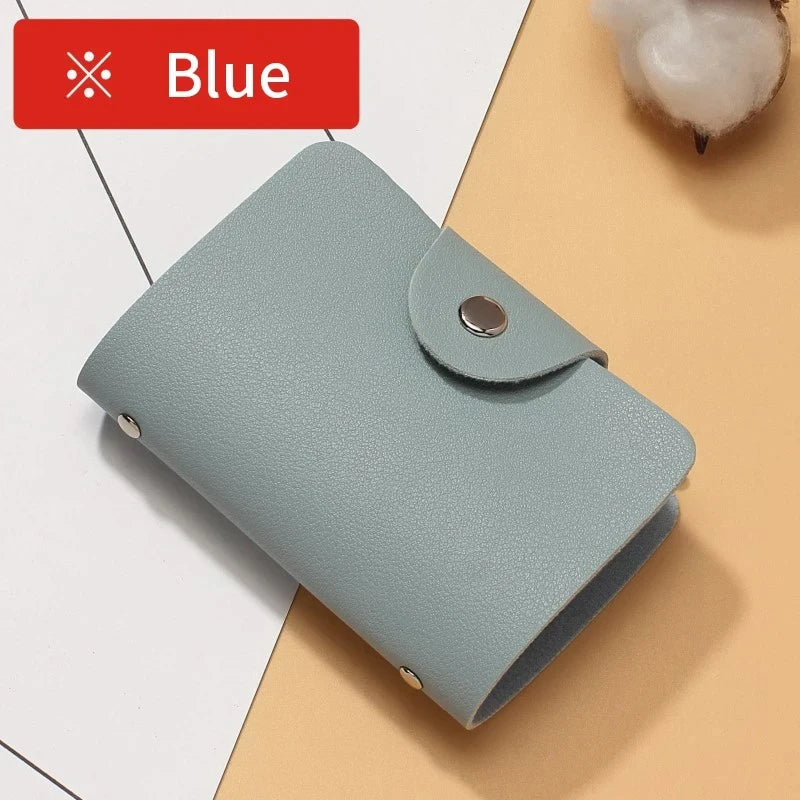Anti-theft ID Credit Card Holder - Business Card Holder - 24 Cards - Slim PU Leather - Pocket Case - Coin Purse Wallet