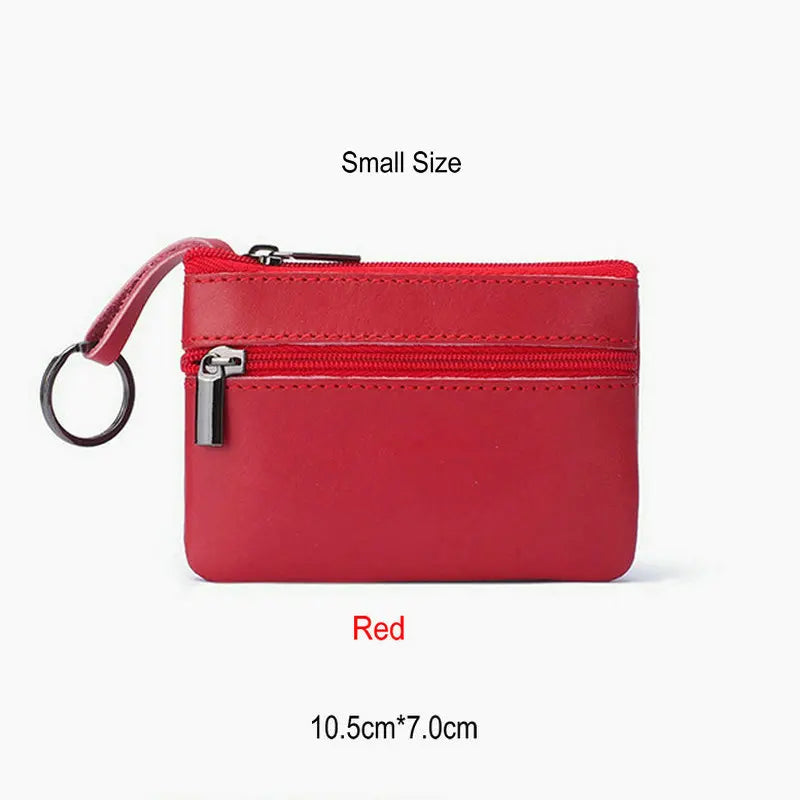 Vintage Crazy Horse Leather Men's Coin Purse Genuine Leather Zipper Coin Wallet Retro Key Holder Small Money Bag