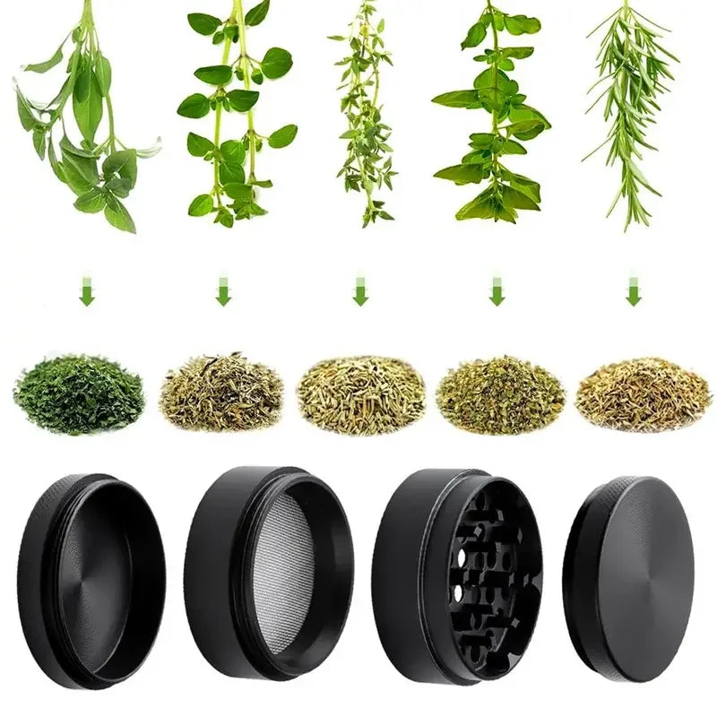 Mini Metal Herb Grinders - 4 Layers 63 mm - Zinc Alloy Tobacco Dry Herbal Grass Grinder