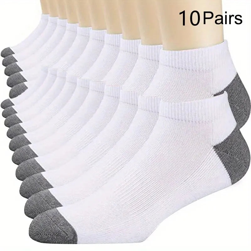 30 - 10 - 6 - 5 - 4 - 3 pairs - Men's Cotton Breathable Comfortable Ankle Socks