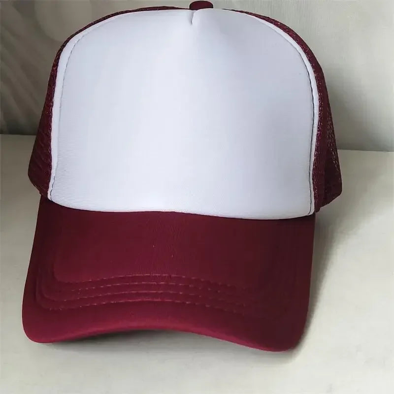 Customize Trucker Cap Unisex - Heat Transfer Logo - Mesh Caps - Summer Adjustable Foam Trucker Hat