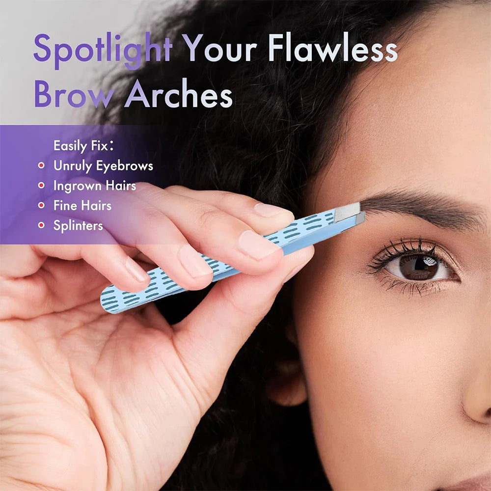 Colorful Eyebrow Tweezers - Professional Stainless Steel Tweezers For Men and Women - Beauty Clips - Facial Hair Removal - Makeup Tools