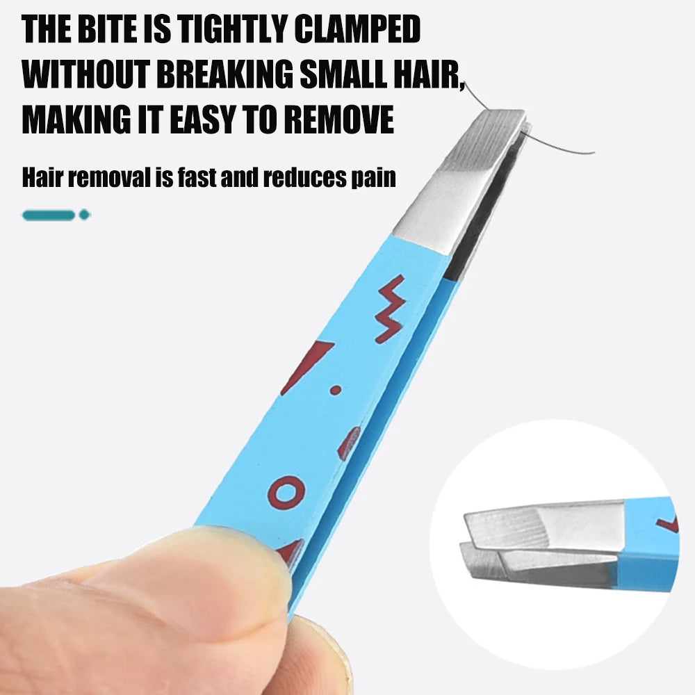 Colorful Eyebrow Tweezers - Professional Stainless Steel Tweezers For Men and Women - Beauty Clips - Facial Hair Removal - Makeup Tools