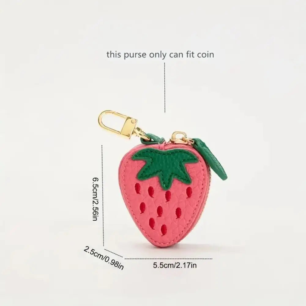 Fruit Shape Coin Purse - Cherry, Strawberry, Cute PU Leather Pendant Bags - Korean Style Keychain - Earphone Bag - Mini Storage Bag