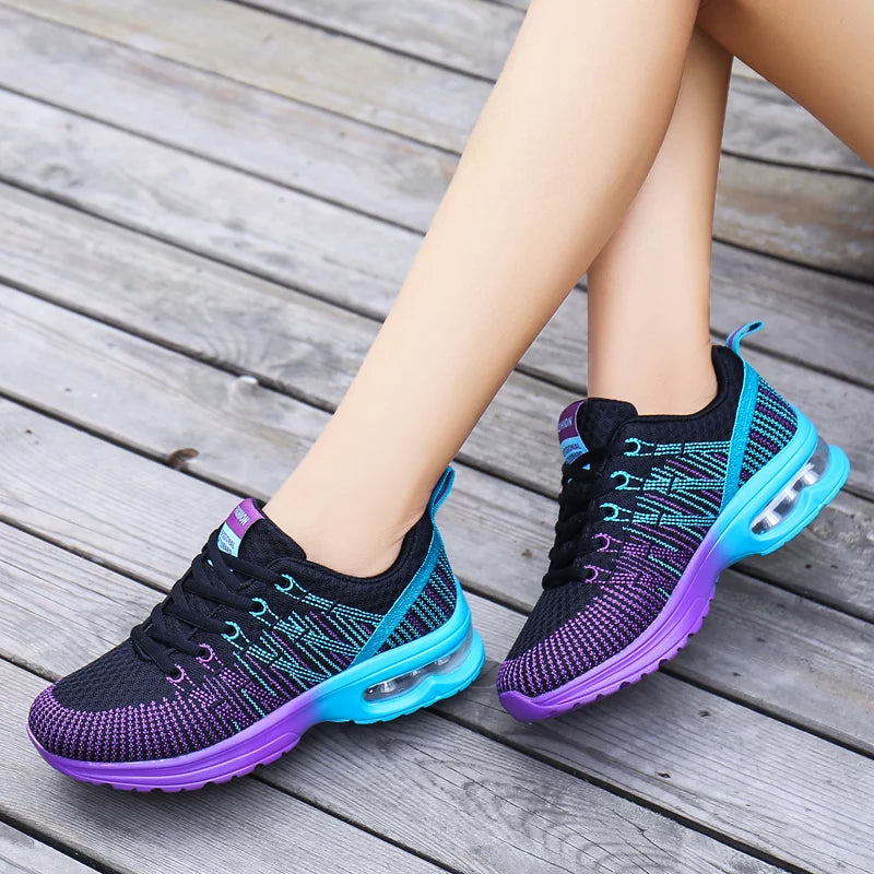 Women's Lightweight Air Cushion Sneakers - Air Running Shoes - Breathable Outdoor Sneakers - Comfortable Sports Training Shoes