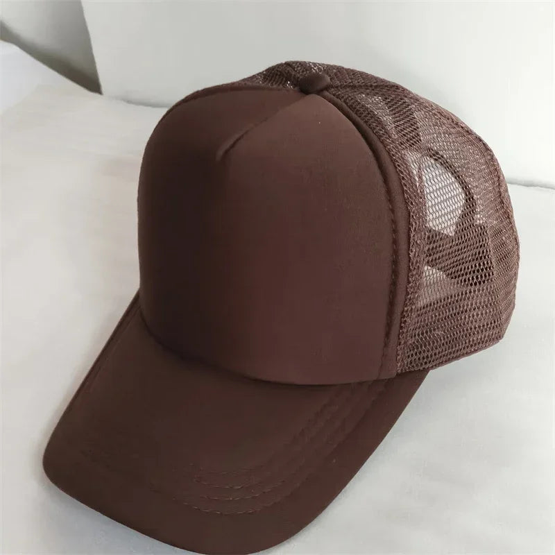 Customize Trucker Cap Unisex - Heat Transfer Logo - Mesh Caps - Summer Adjustable Foam Trucker Hat