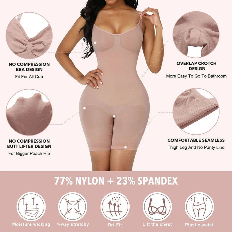 Women Colombianas Corset Slimming Butt Lifter Full Body Shaper Seamless Bodysuit Compression Open Crotch Push Up Shapewear