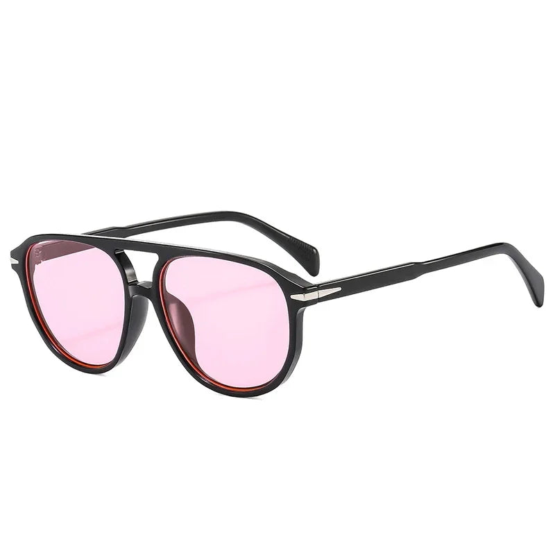 Retro Double Bridges Pilot Men's Rivets Sunglasses
