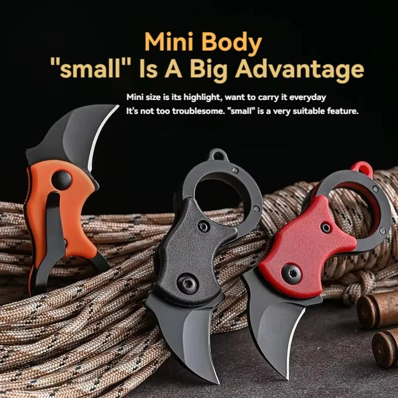 1pcs NEW Mini Keychain Pocket Knife Stainless Steel Camping Small Mini Portable Knife Peeler Fixed Blade Multi EDC Tool with Cha