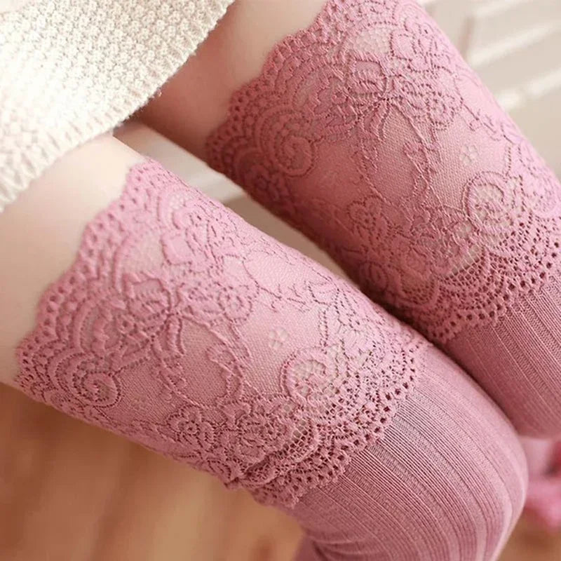 Women's Stockings - Warm Thigh - High Over The Knee Socks - Long Cotton Lace Up Stockings - Medias Winter Sexy Stockings
