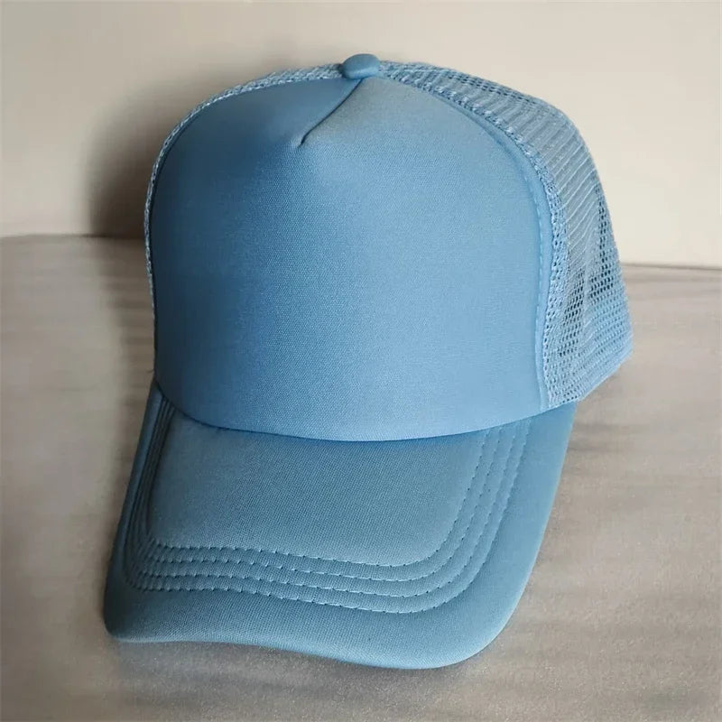 Customize Trucker Cap Unisex - Heat Transfer Logo - Mesh Caps - Summer Adjustable Foam Trucker Hat