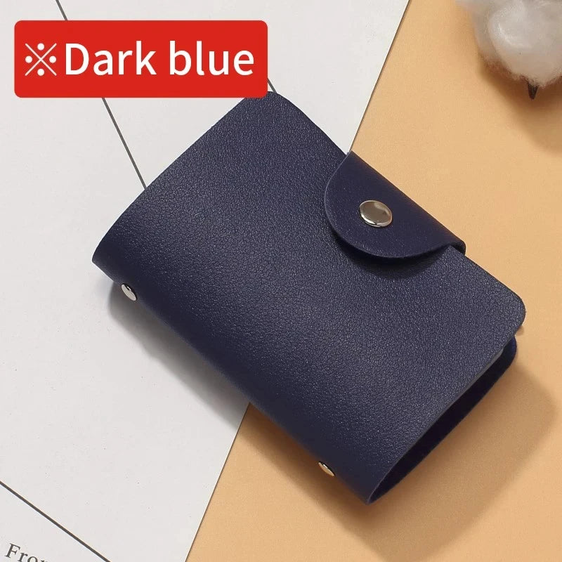 Anti-theft ID Credit Card Holder - Business Card Holder - 24 Cards - Slim PU Leather - Pocket Case - Coin Purse Wallet