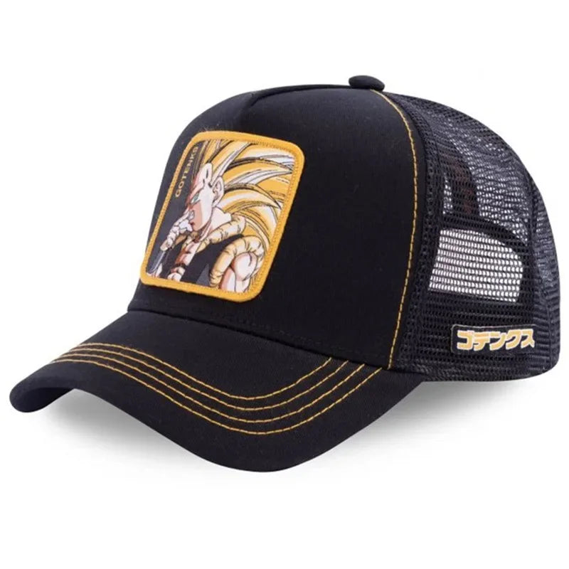 Dragon Ball Buu Goku Cap - Travel - Peaked Cap - Embroidery - Hip-Hop Cap Style - Sun Visor Adjustable - Trucker Mesh Cap