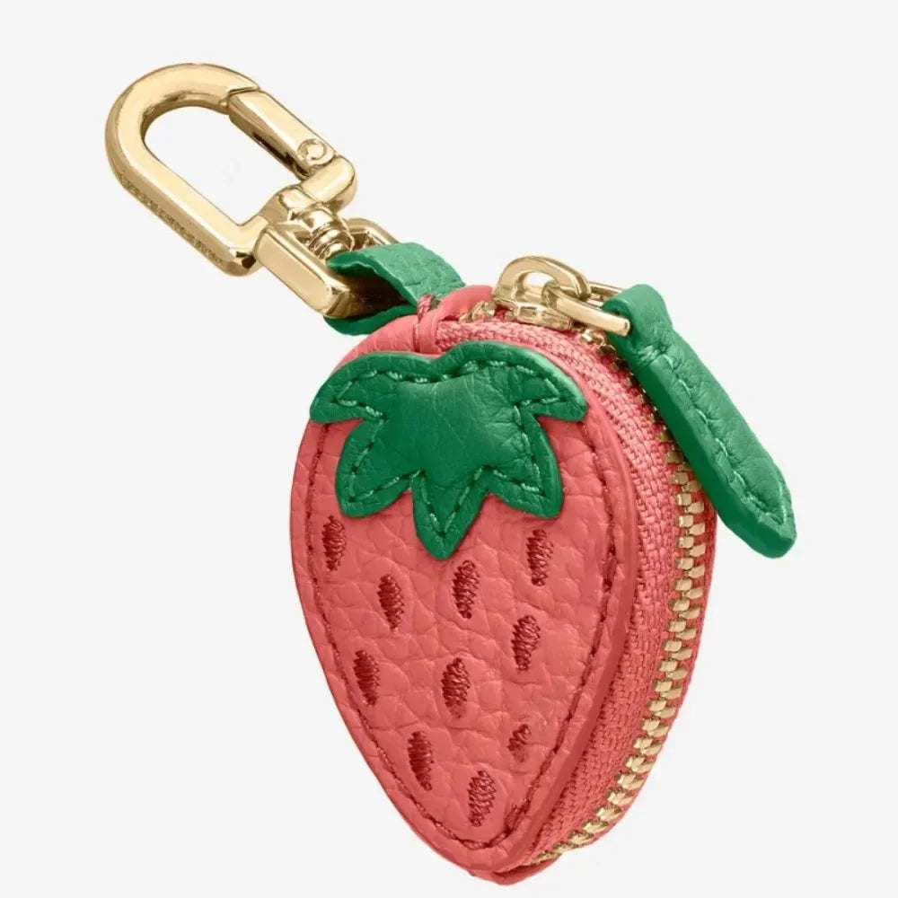 Fruit Shape Coin Purse - Cherry, Strawberry, Cute PU Leather Pendant Bags - Korean Style Keychain - Earphone Bag - Mini Storage Bag