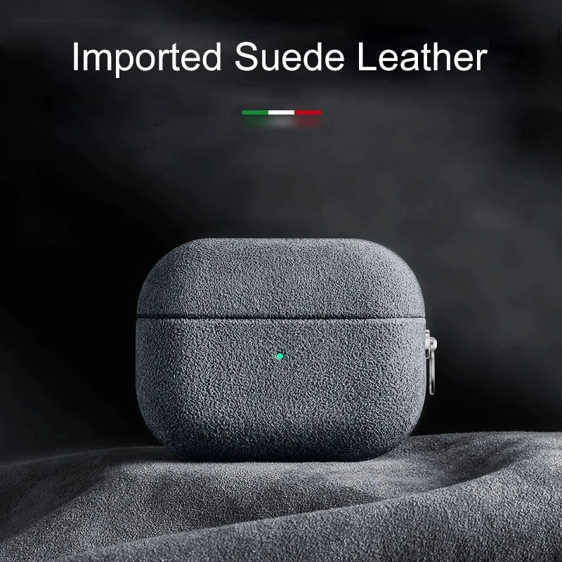 Luxury Italian Suede Leather Headphone Case for AirPods 4, 3, 2, 1 - Supercar Material - Wireless Charge Earphone Case