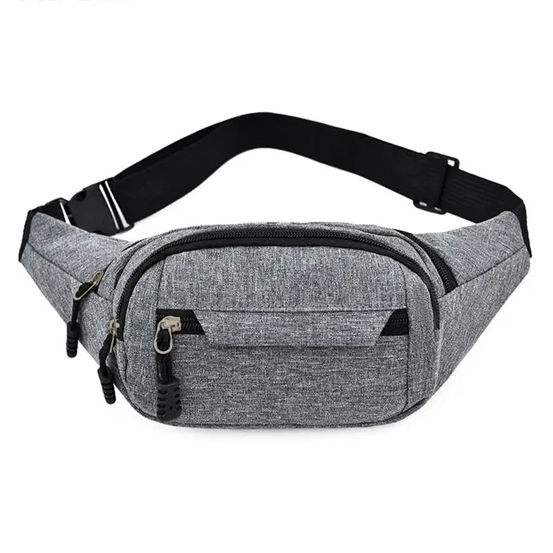Water-resistant Waist Packs - Outdoor Sports Bag - Unisex - Canvas Pouch - Fanny Pouch - Solid Color - Zipper Crossbody Bag