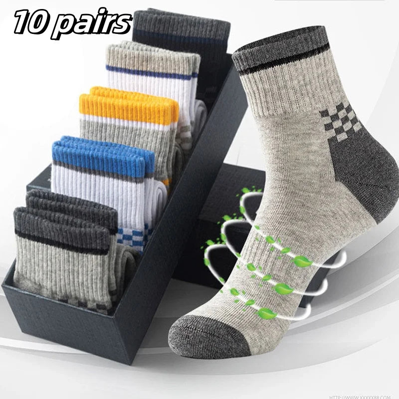 14 - 10 - 5 - 4 - 3 pairs - Men's Crew, Quarter Crew, and Ankle Socks Cotton Socks for All Seasons - Solid Color and Versatile
