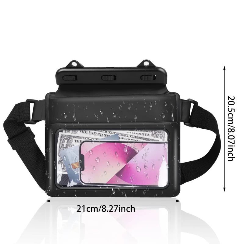 Waterproof Dry Bag Pouch for Phone with Adjustable Waist Strap Thick