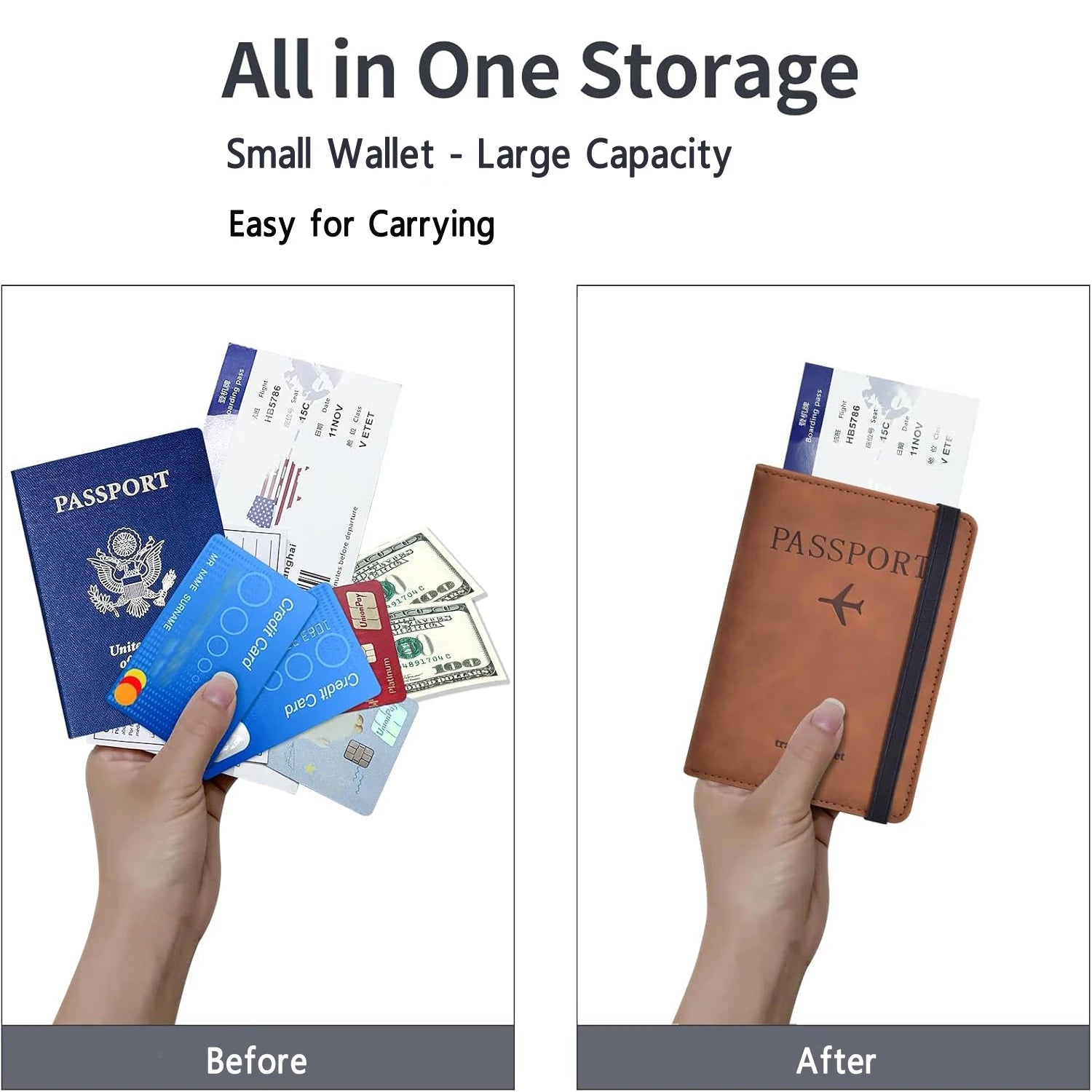 Passport Holder for Travel Essentials - Passport Wallet Cover Case for Travel Accessories - Passport Book Holder