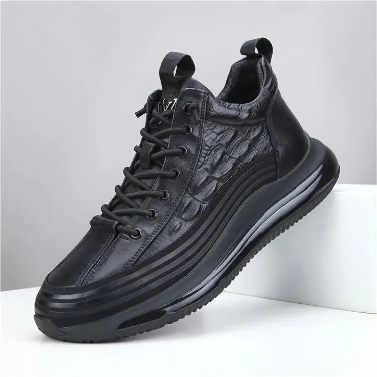 Men's Thick Air Bottom Cushion Crocodile Non-Slip Sneakers