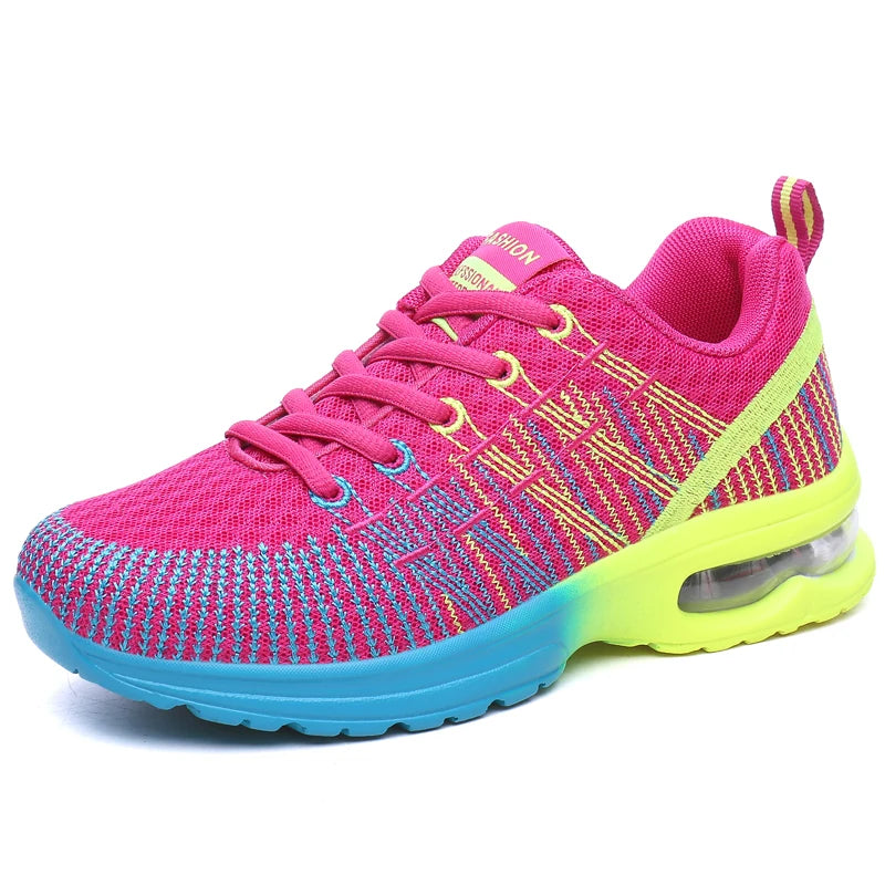 Women's Lightweight Air Cushion Sneakers - Air Running Shoes - Breathable Outdoor Sneakers - Comfortable Sports Training Shoes