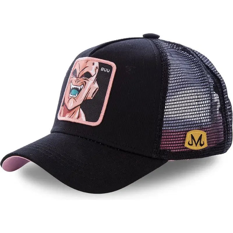 Dragon Ball Buu Goku Cap - Travel - Peaked Cap - Embroidery - Hip-Hop Cap Style - Sun Visor Adjustable - Trucker Mesh Cap