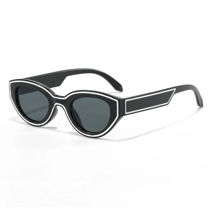 New Trendy Polygon Women Sunglasses Vintage Gradient Candy Color Shades Cat Eye Brand Designer Travelling Eyewear UV400