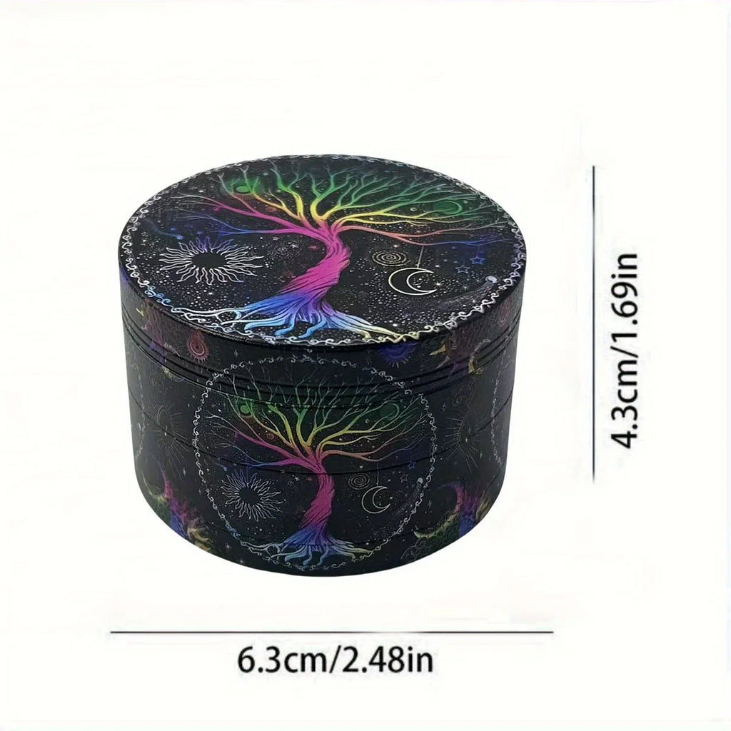 2/2.5 inch Boho Tree Metal 4-Layer Herb Grinder