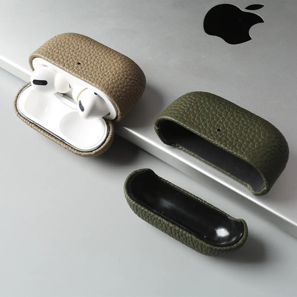 Genuine Leather Case For Airpods 4, 3, 2, 1 Pro - Luxury Handmade Wireless Bluetooth Earphone Box Protective Shell