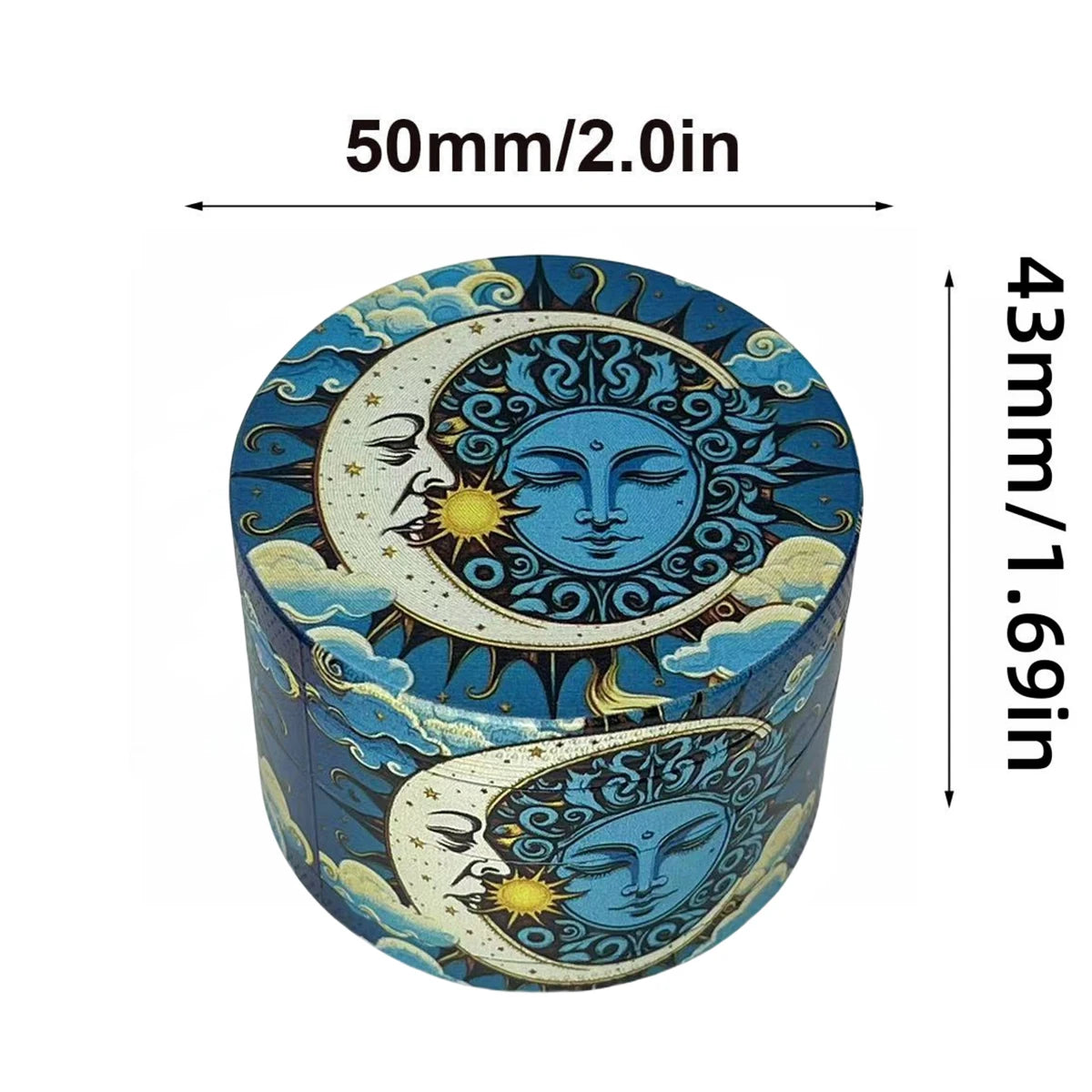 2/2.5 inch Boho Tree Metal 4-Layer Herb Grinder