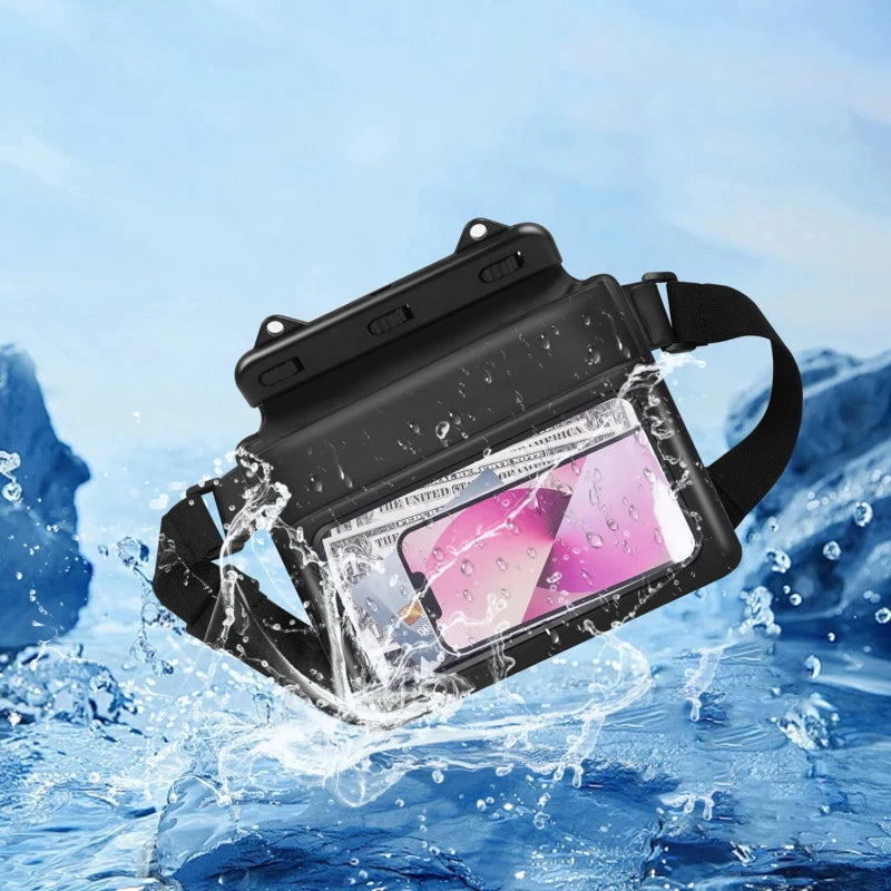 Waterproof Dry Bag Pouch for Phone with Adjustable Waist Strap Thick