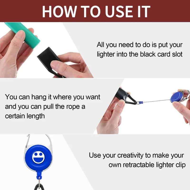 Lighter Leash Retractable Keychain With Clip Anti-Loss