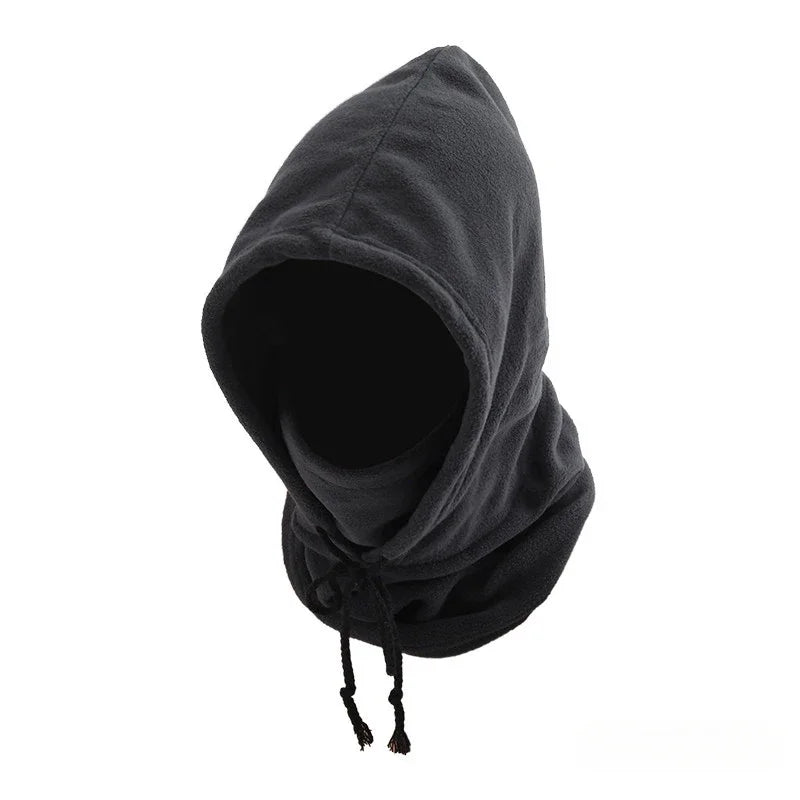 Balaclava Knit Hood - Windproof Mask with Drawstring - Motorcycle Riding Headgear - Warm Knitted Cap for Cold Weather
